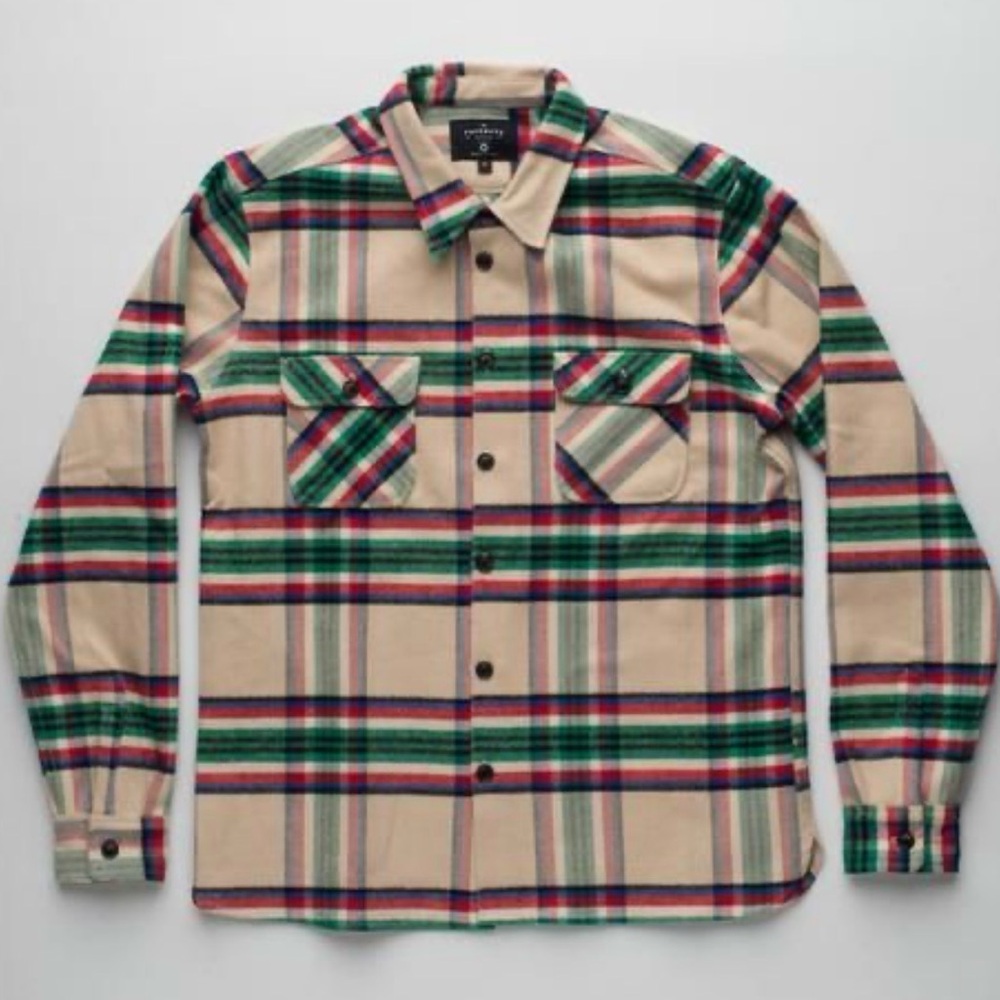 Freenote Cloth Woven Shirt Long-Sleeve Plaid Woven Button-Down Made USA Small